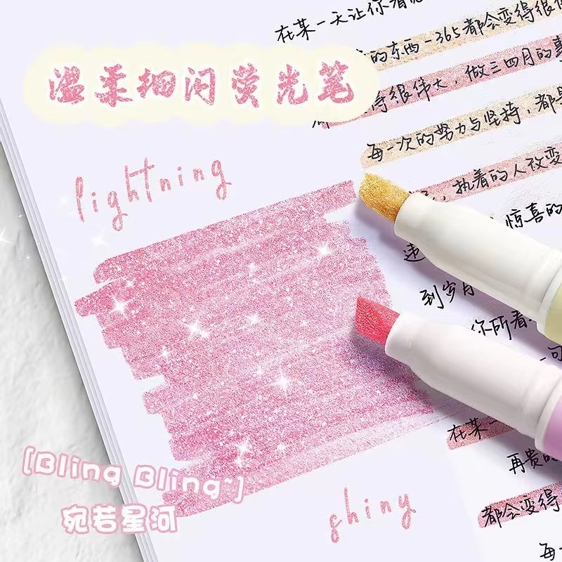 Highlighter Set Pastel - 4 шт./коробка. Милые блестящие маркеры-хайлайтеры с