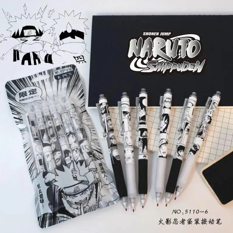 Gel Ink Pen Set - Гелевая ручка Наруто, 6 шт./комплект, аниме