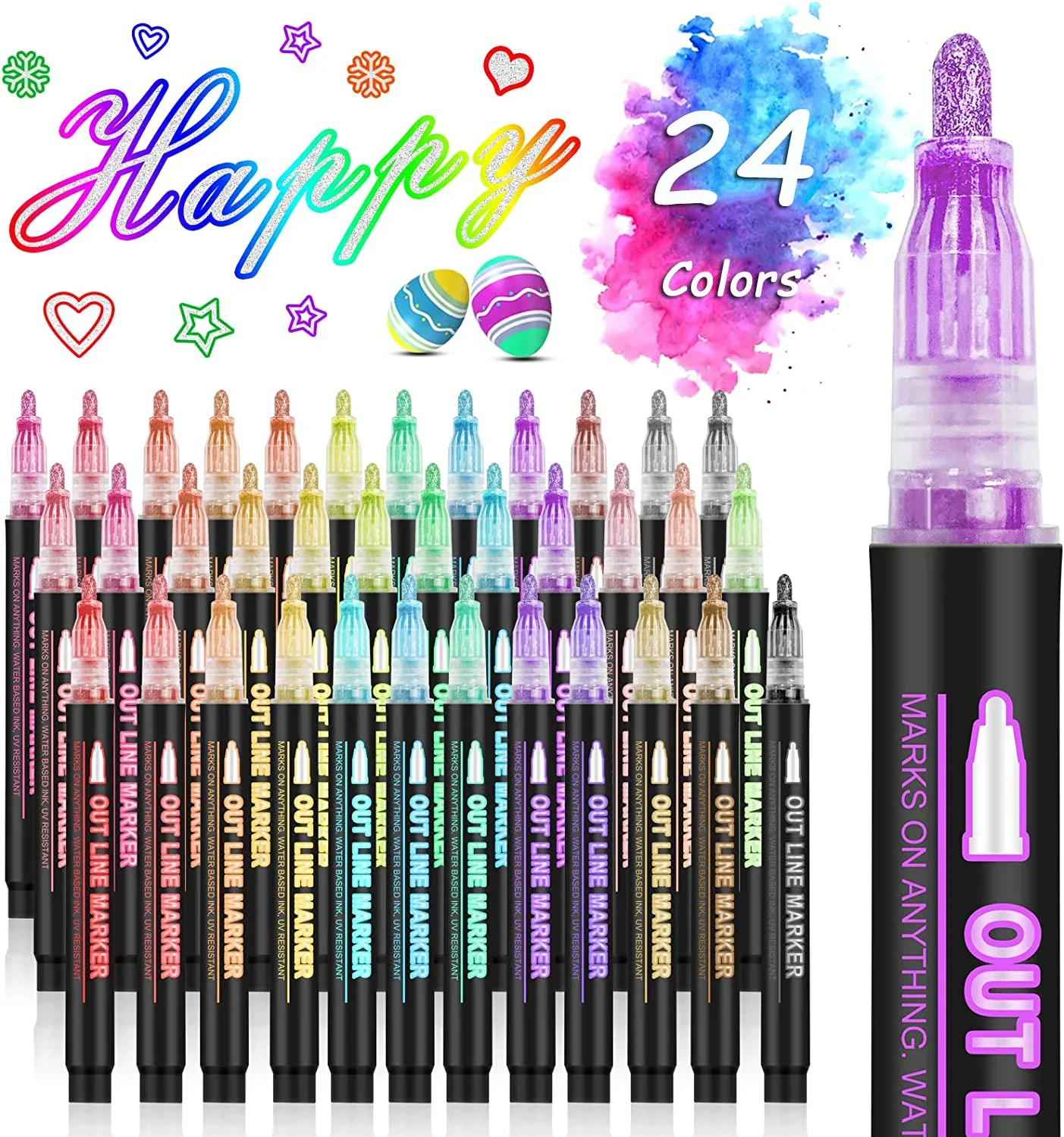 36 цветов, двойная линия, конт – обзор и цена Highlighter Set Pastel