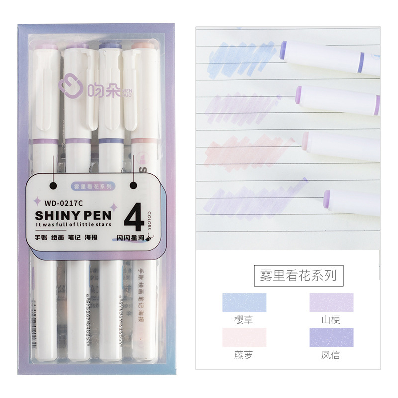 4 шт./коробка. Милые блестящие – обзор и цена Highlighter Set Pastel